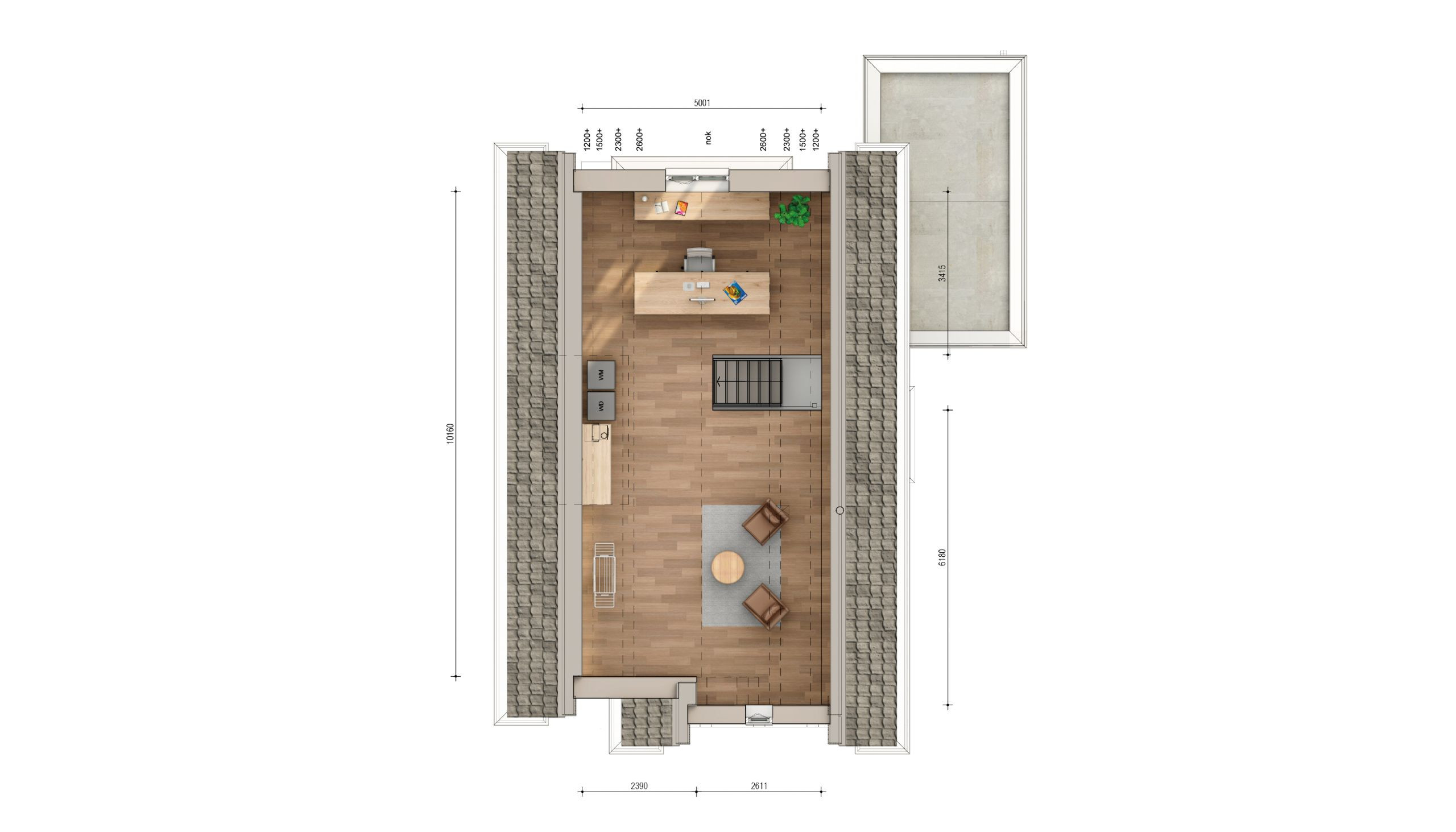 Plattegrond tweede verdieping Vrijstaande villa Boomgaerde