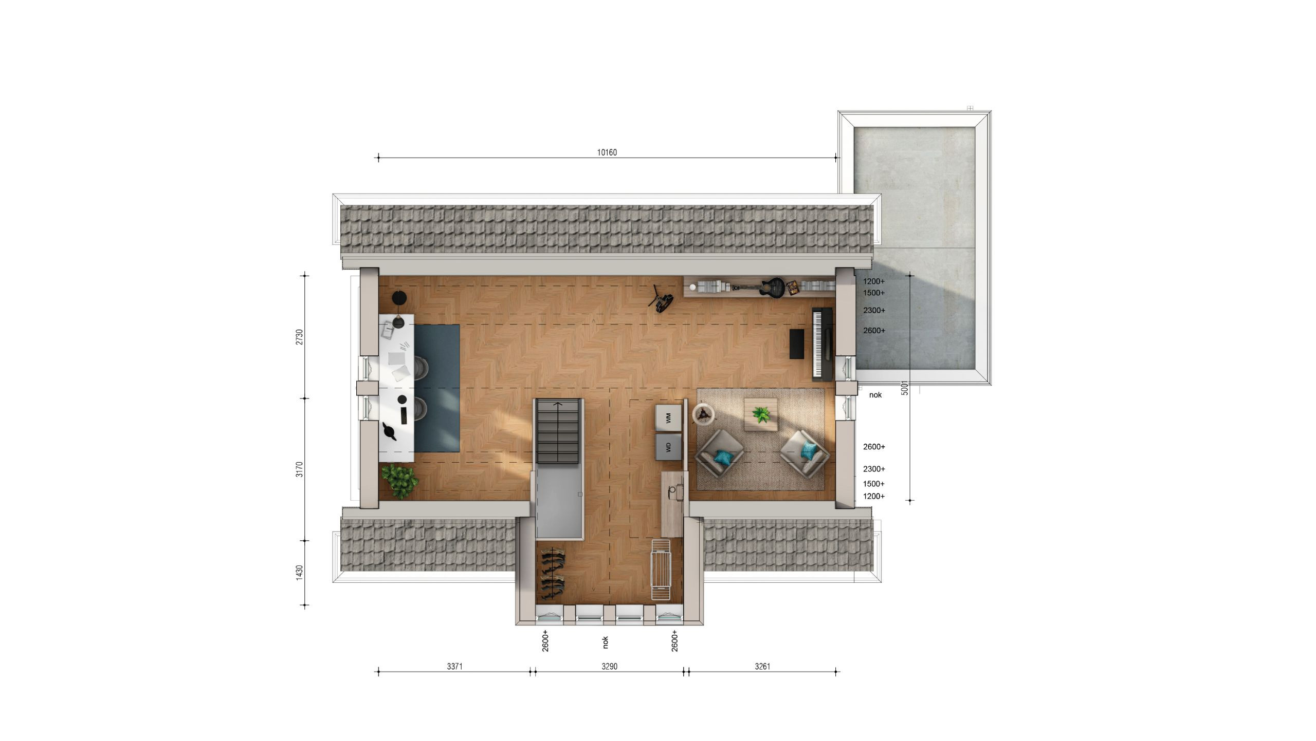 Plattegrond tweede verdieping Vrijstaande villa Boomgaerde