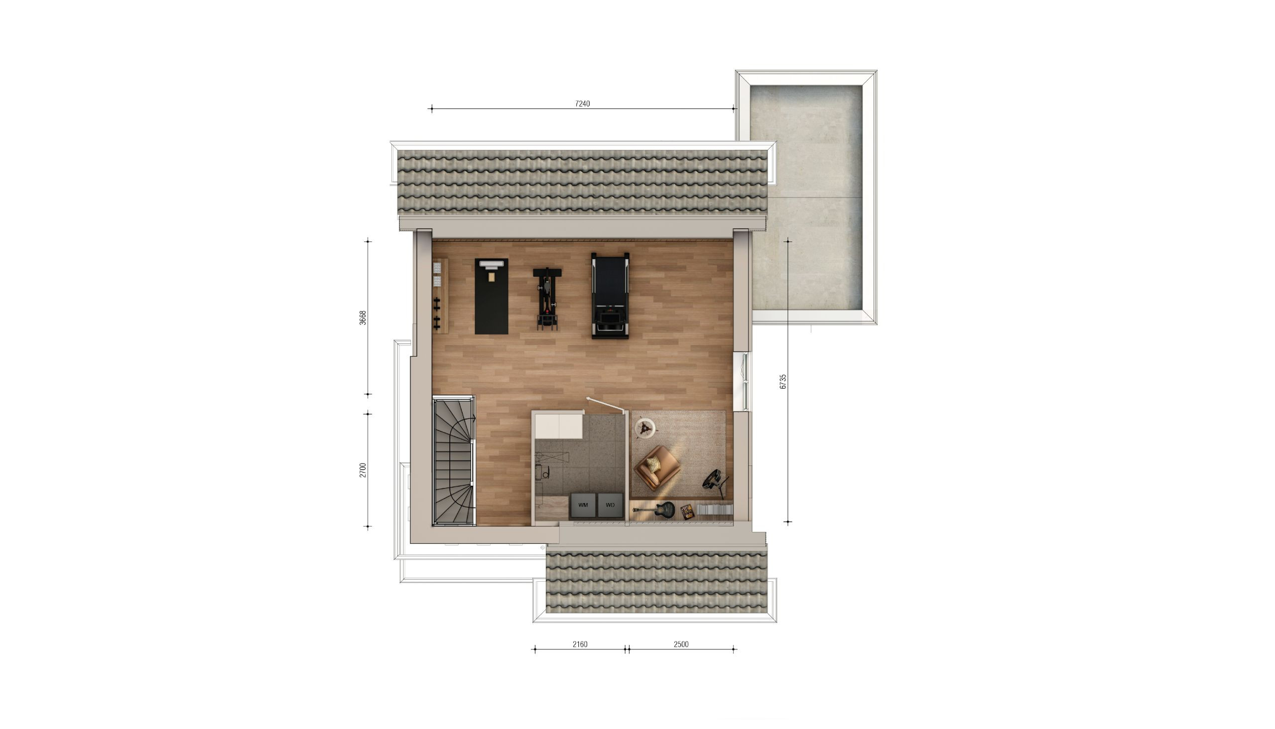Plattegrond tweede verdieping Vrijstaande villa Boomgaerde